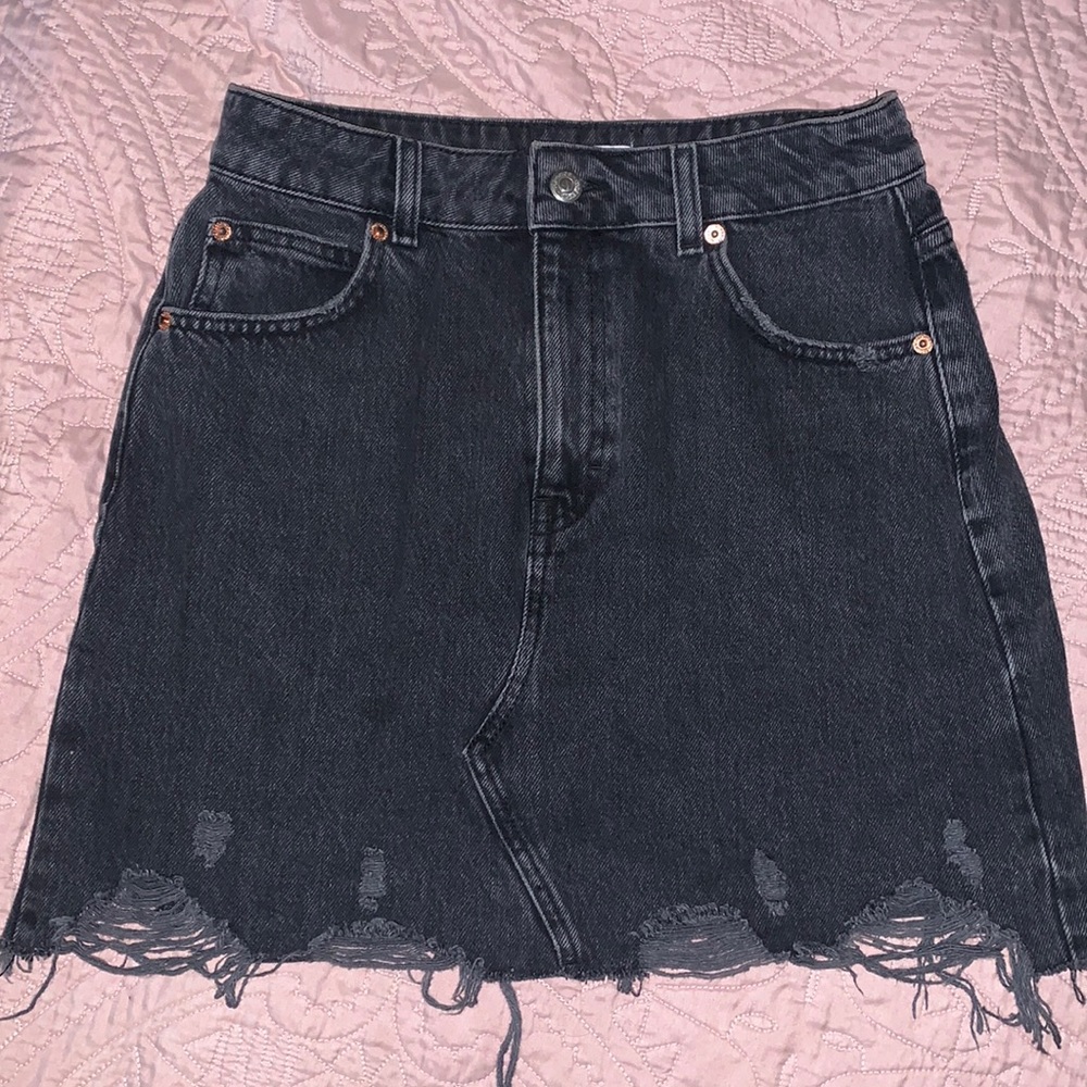 Top shop black denim skirt - size 6